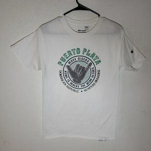 Wave Riders Puerto Plata Dominican Republic Champion T Shirt Mens Small White